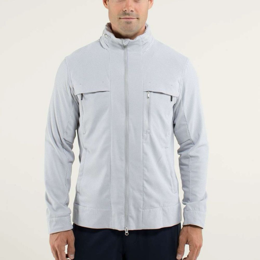 Lululemon Relay Jacket Houndstooth Swift Silverslate / Soot XXL